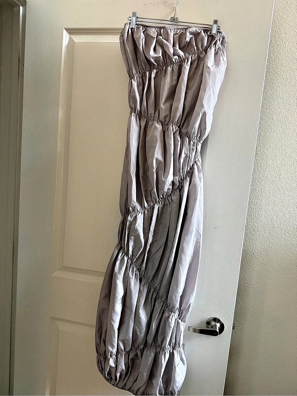 Gathered Maxi Dress in Gray